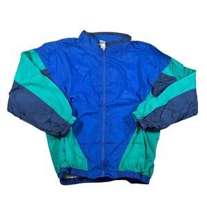 Vintage 90s Pro Spirit Green Windbreaker Nylon Zip Up Track Jacket Men’s SIZE XL